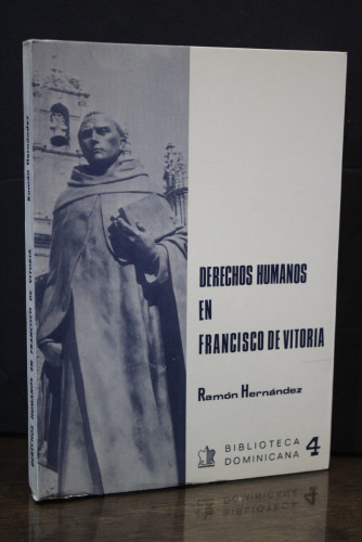 Portada del libro de Derechos humanos en Francisco de Vitoria. Antología.- Hernández, Ramón.- Dedicado.