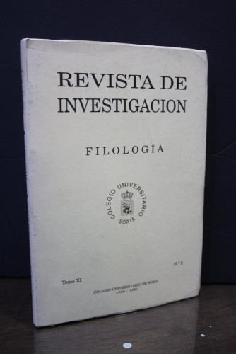 Portada del libro de Revista de Investigación. Filología.Tomo XI. Nº 2.