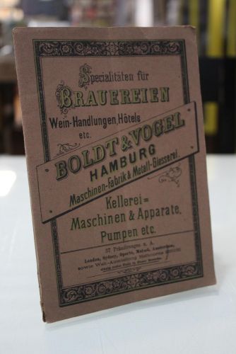 Portada del libro de Boldt &Vogel. Hamburg. Maschinen-Fabrik & Metall-Giesserei