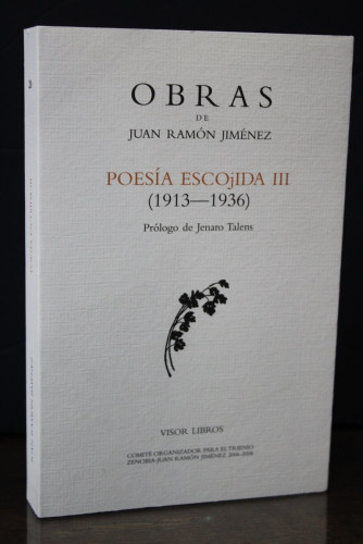 Portada del libro de Poesía Escojida III (1913-1936).- Obras de Juan Ramón Jiménez, 20.