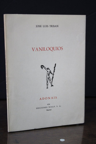 Portada del libro de Vaniloquios.- Trisán, José Luis.- Dedicado.- Adonais, 454.