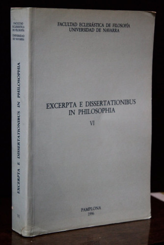 Portada del libro de Excerpta e Dissertationibus in Philosophia, VI. 1996.