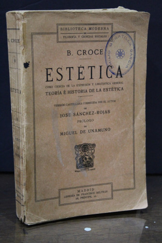 Portada del libro de Estética como ciencia de la expresión y lingüística general. Teoría e historia de la estética.- Croce,...