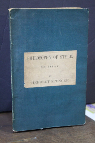 Portada del libro de Philosophy of style. An essay.- Spencer, Herbert.- 1880.