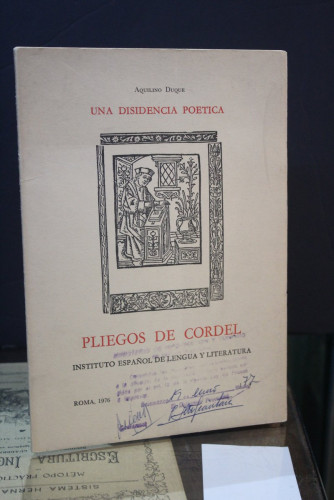 Portada del libro de Una disidencia poética. Pliegos de cordel, I : 4.- Duque, Aquilino.- Instituto Español de Lengua y Literatura.