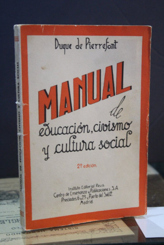 Portada del libro de Manual de educación, civismo y cultura social