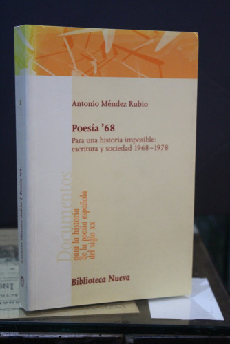 Portada del libro de Poesía '68. Para una sociedad imposible: escritura y sociedad 1968-1978