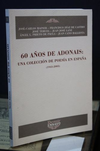 Portada del libro de 60 años de Adonais: Una colección de poesía en España (1943-2003).