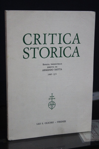 Portada del libro de Critica Storica. 1985 - 2/3.