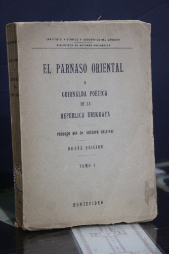 Portada del libro de El parnaso oriental o guirnalda poética de la República Uruguaya. Tomo I.