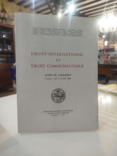 Portada del libro de Droit International et Drot communautaire. Actes du Colloque