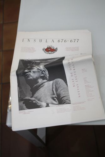 Portada del libro de Ínsula, 676-677. Blas de Otero: Nuevas lecturas críticas.. Abril-Mayo 2003.