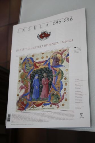 Portada del libro de Ínsula, 895-896. Dante y la cultura hispánica: 1321-2021. Julio-Agosto 2021.
