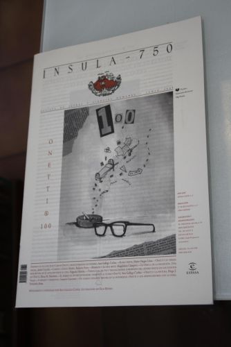 Portada del libro de Ínsula, 750. Onetti. R 100. Junio 2009.