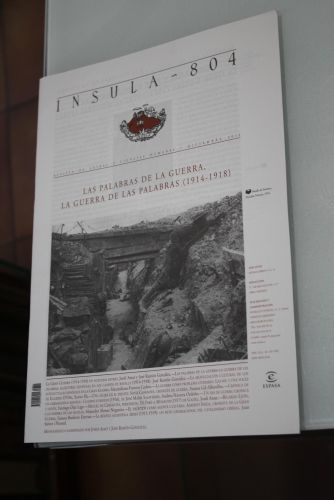 Portada del libro de Ínsula, 804. Las palabras de la guerra, la guerra de las palabras (1914-1918). Diciembre 2013.
