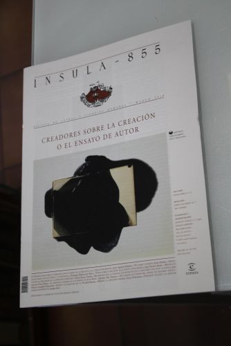 Portada del libro de Ínsula, 855. Creadores sobre la creación o el ensayo de autor. Marzo 2018.