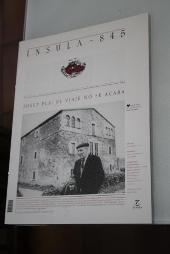 Portada del libro de Ínsula, 845. Josep Pla: El viaje no se acaba. Mayo 2017.