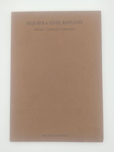 Portada del libro de  Siquiera este refugio