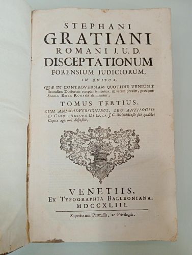 Portada del libro de Romani J.U.D. disceptationum forensium judiciorum, in quibus, quae in controversiam quotidie veniunt....