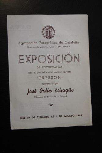 Catálogo. Exposición de fotografías por el procedimiento carbón directo 