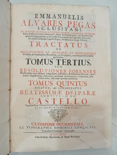 Tractatus de obligationibus, et actionibus, et defensionibus. Tomo tercero