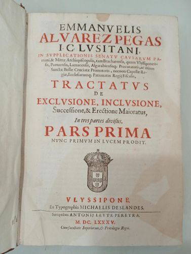 Tractatus de exclusione, inclusione, succeffione & erectione maioratus. Dos tomos (de tres)