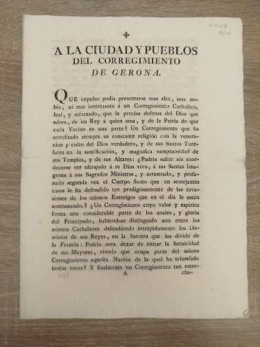 A la ciudad y pueblos del corregimiento de Gerona
