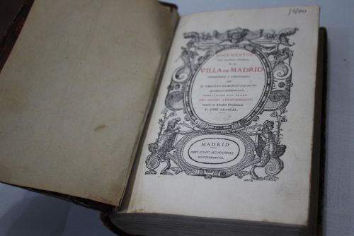 Portada del libro de Documentos del Archivo General de la Villa de Madrid.- 1888