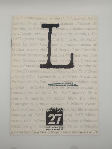 Portada del libro de Cuaderno dedicado a Juan Lamillar