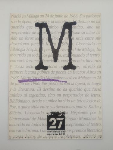 Portada del libro de Cuaderno dedicado a Mario Virgilio Montañez