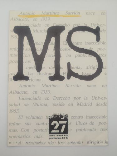Portada del libro de Cuaderno dedicado a Antonio Martínez Sarrión