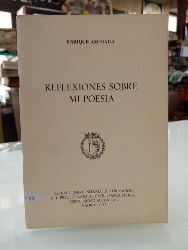 Portada del libro de Reflexiones sobre mi poesía