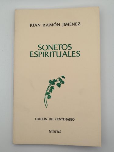 Portada del libro de Sonetos espirituales. Edición del centenario Nª12