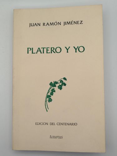 Portada del libro de Platero y yo. Edición del centenario Nª11