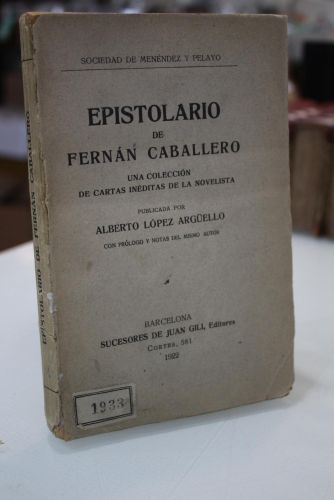 Portada del libro de Dedicado.- Epistolario de Fernán Caballero. Una colección de cartas inéditas de la novelista.