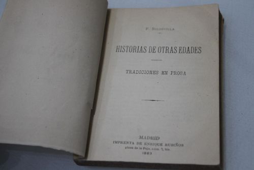 Portada del libro de Dedicado.- Historias de otras edades. Tradiciones en prosa.
