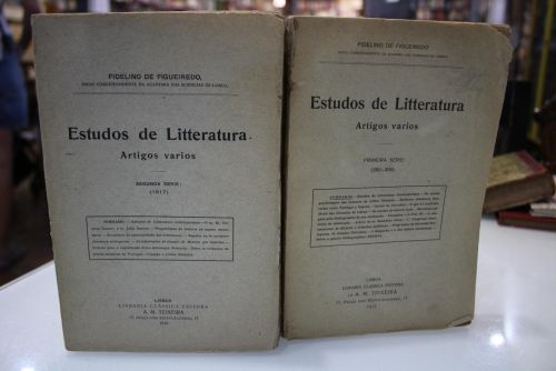 Portada del libro de Estudos de Litteratura. Artigos varios. Primeira Serie (1910-1916). Segunda Serie (1917).- Dos tomos.