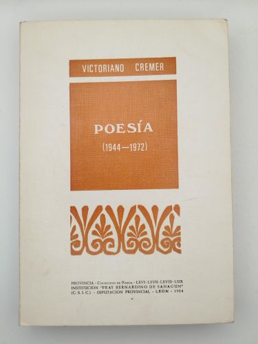 Portada del libro de Poesía (1944-1972). Tomo I