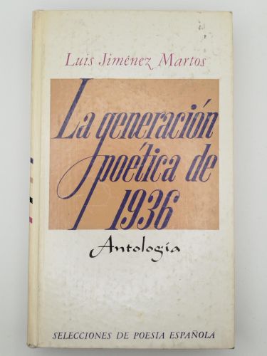 Portada del libro de La generación poética de 1936