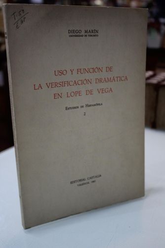 Uso y función de la versificación dramática en Lope de Vega.