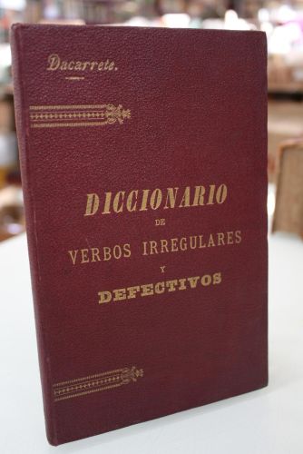 Portada del libro de Diccionario de los verbos irregulares y defectivos españoles.