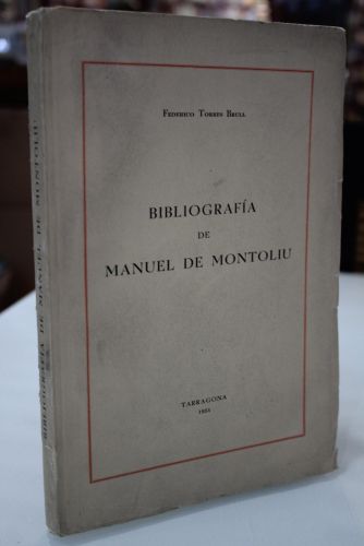 Portada del libro de Bibliografía de Manuel de Montoliu.