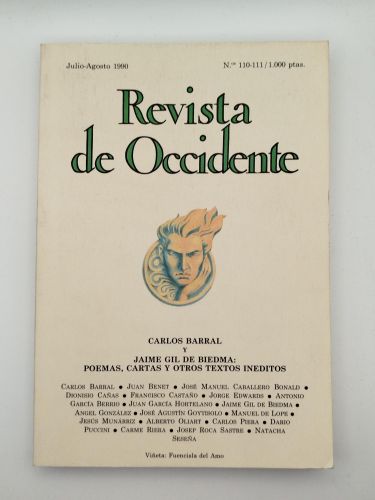Portada del libro de Revista de Occidente. Nªs 110-111. Julio-Agosto 1990