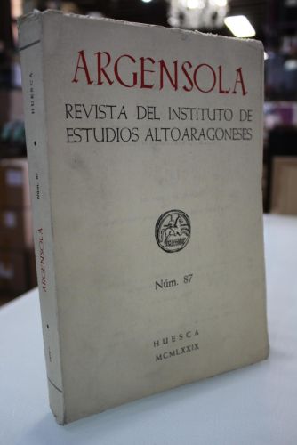 Portada del libro de Argensola. Revista del Instituto de Estudios Altoaragonés. Núm. 87.