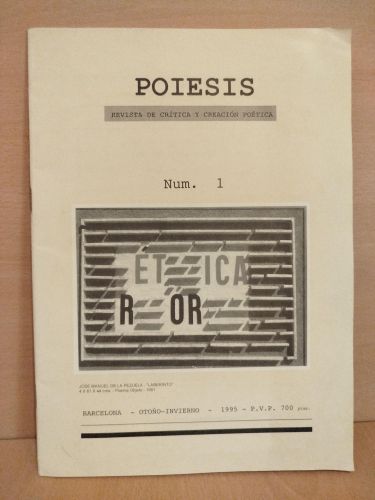 Portada del libro de Poiesis. Revista de crítica y creación poética, Nº1
