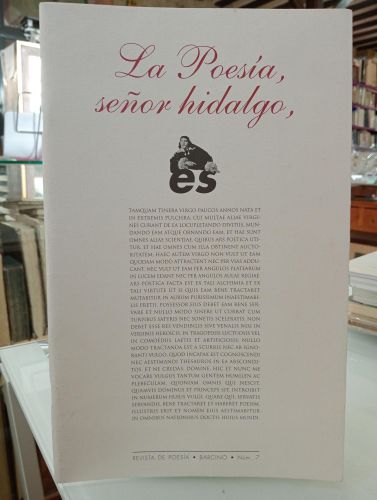 Portada del libro de La poesía, señor hidalgo. Revista Literaria Cuatrimestral. Nº7