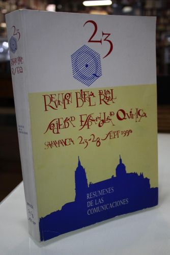 Portada del libro de 23 Reunión de la Real Sociedad Española Química. Resúmenes de la comunicaciones. Salamanca 23-28 Sept....
