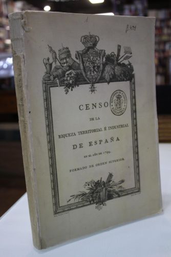 Portada del libro de Censo de Frutos y manufacturas de España e Islas adyacentes