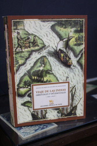 Portada del libro de Viaje de las indias orientales y occidentales. Año 1606.- Jaque de los Ríos de Manzanedo, Miguel.