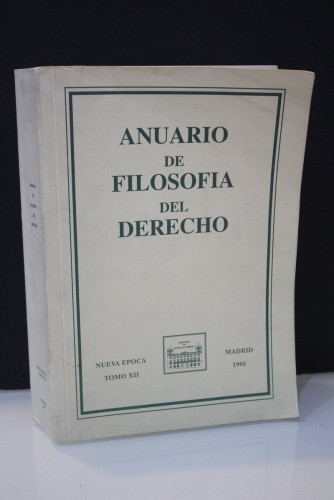 Portada del libro de Anuario de filosofía del derecho. Nueva Época. Tomo XII. Madrid 1995.